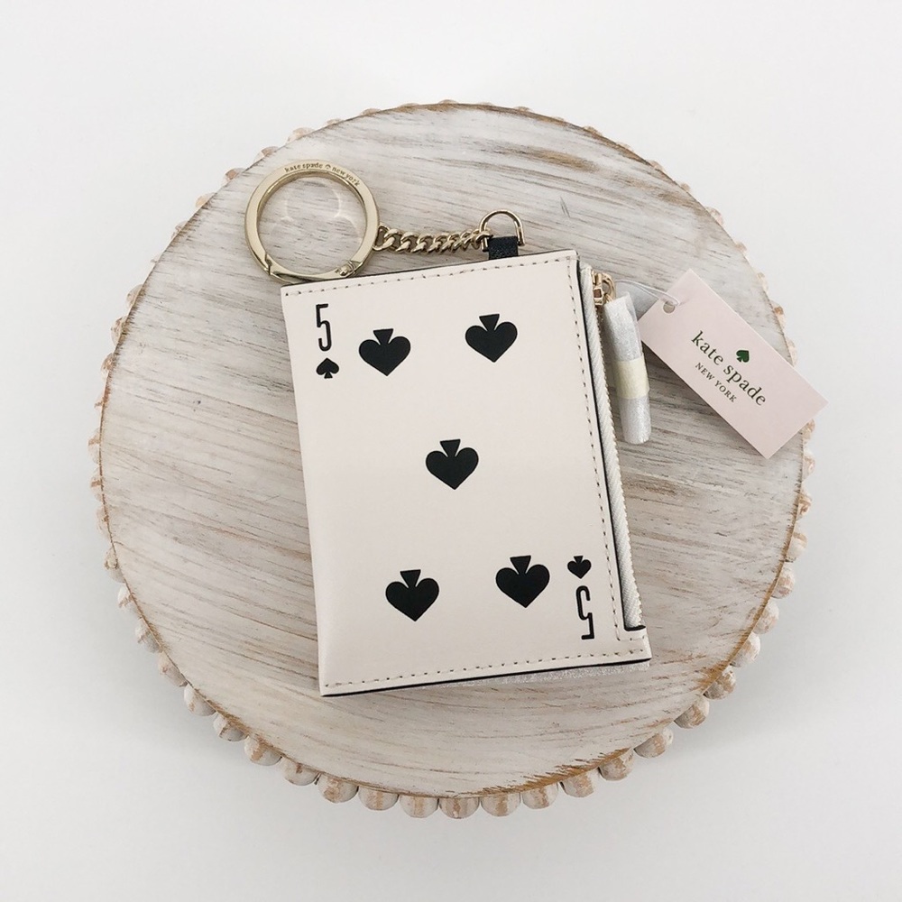 Kate Spade Black White Lucky Draw Double Zip Coin - Picture 3 of 9